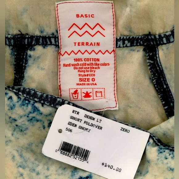 Distressed denim Basic Terrain belted fold over short SZ 0 NWT YOGA shorts - Picture 4 of 5